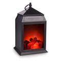 Mini LED Fireplace Lantern Matte Black	