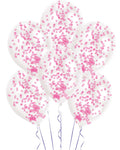 Pink Confetti Balloons - 11" Latex (6pk)