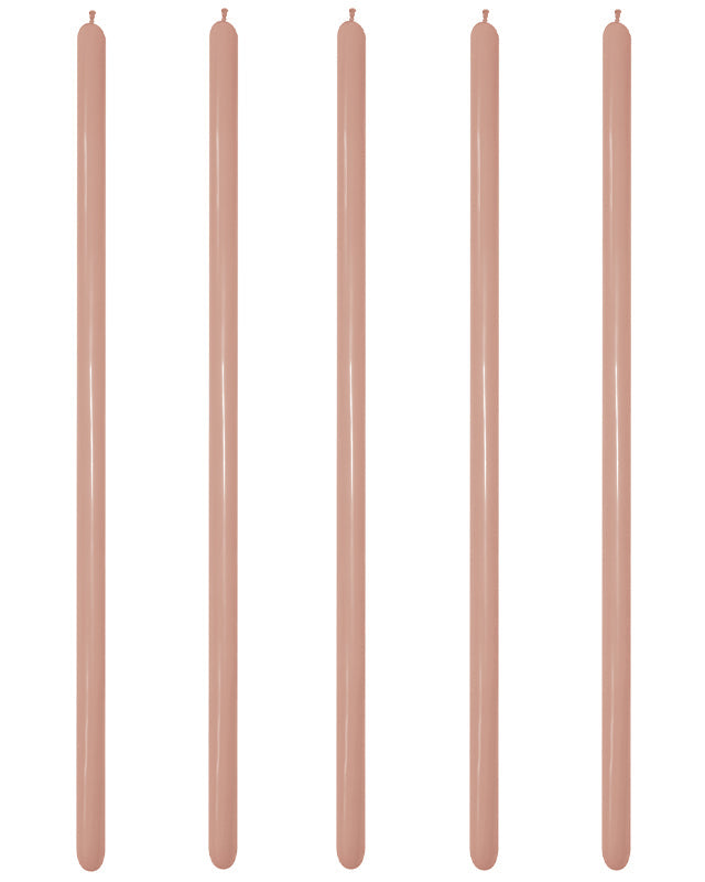 Rose Gold Metallic Modelling Balloons - 260 Latex (100pk)