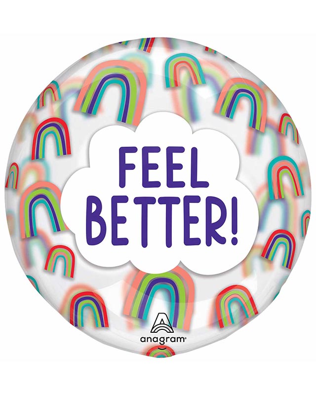 Feel Better Rainbows Clearz Balloon - 18"