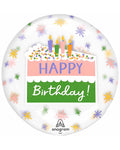 Happy Birthday Cake Slice Clearz Balloon - 18"