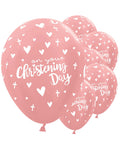 Rose Gold Christening Balloons - 12" Latex (25pk)