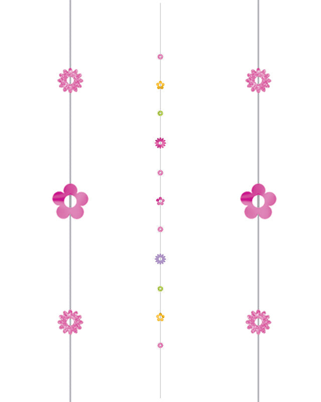Glitter Flowers Paper Balloon tail - 1.8m