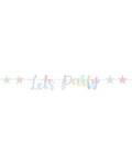 Iridescent Let's Party Paper Banner - 1.8m