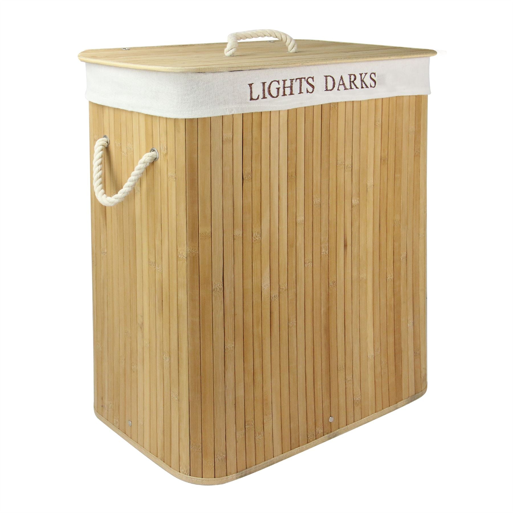 Light & Dark Bamboo Laundry Hamper Basket | M&W	