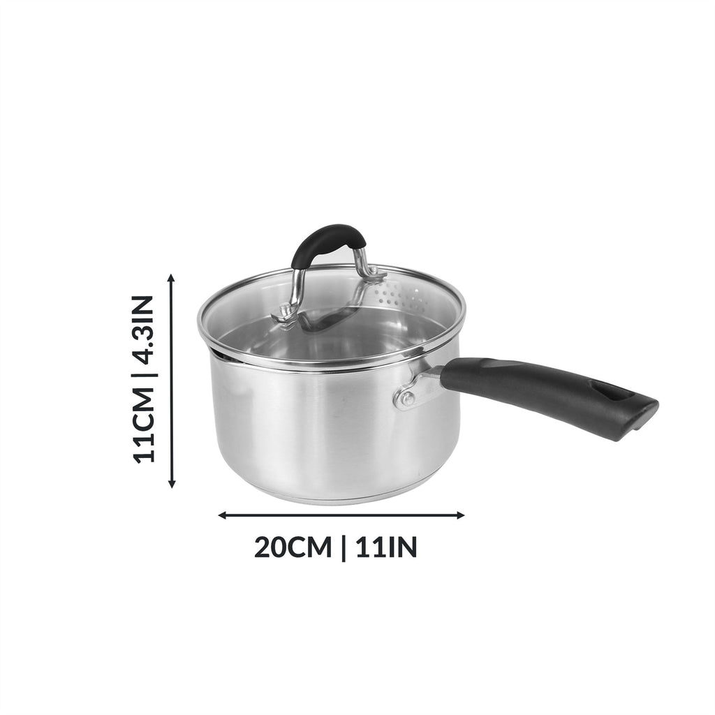 Stainless Steel Saucepans - Set of 3 | M&W	