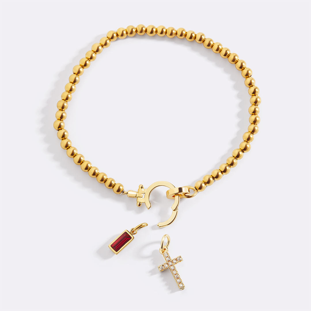 Cross Birthstone Bracelet