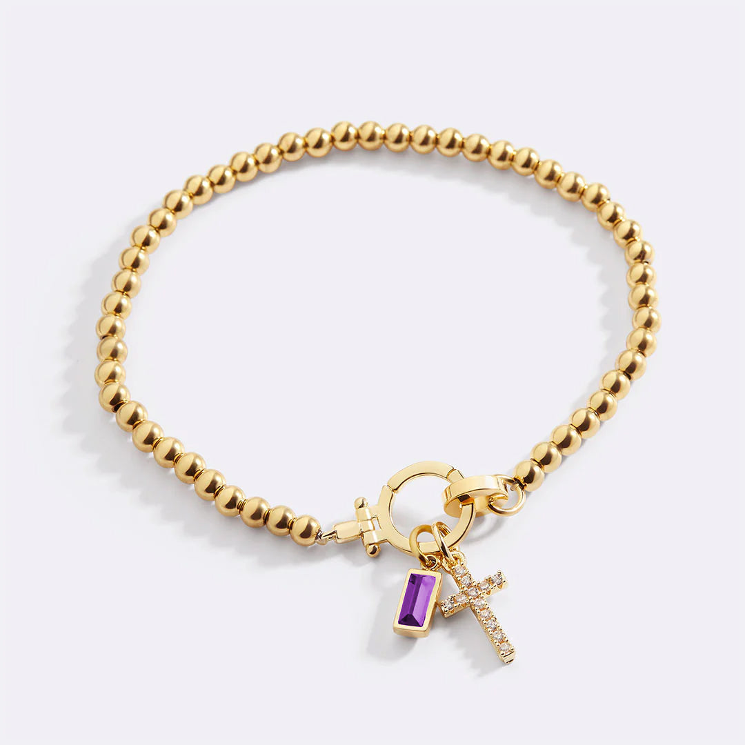 Cross Birthstone Bracelet