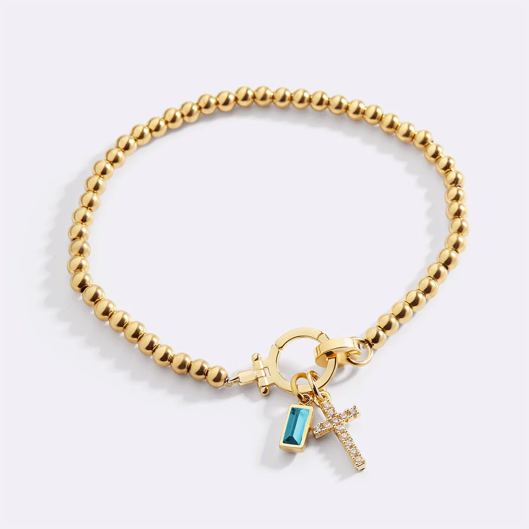 Cross Birthstone Bracelet