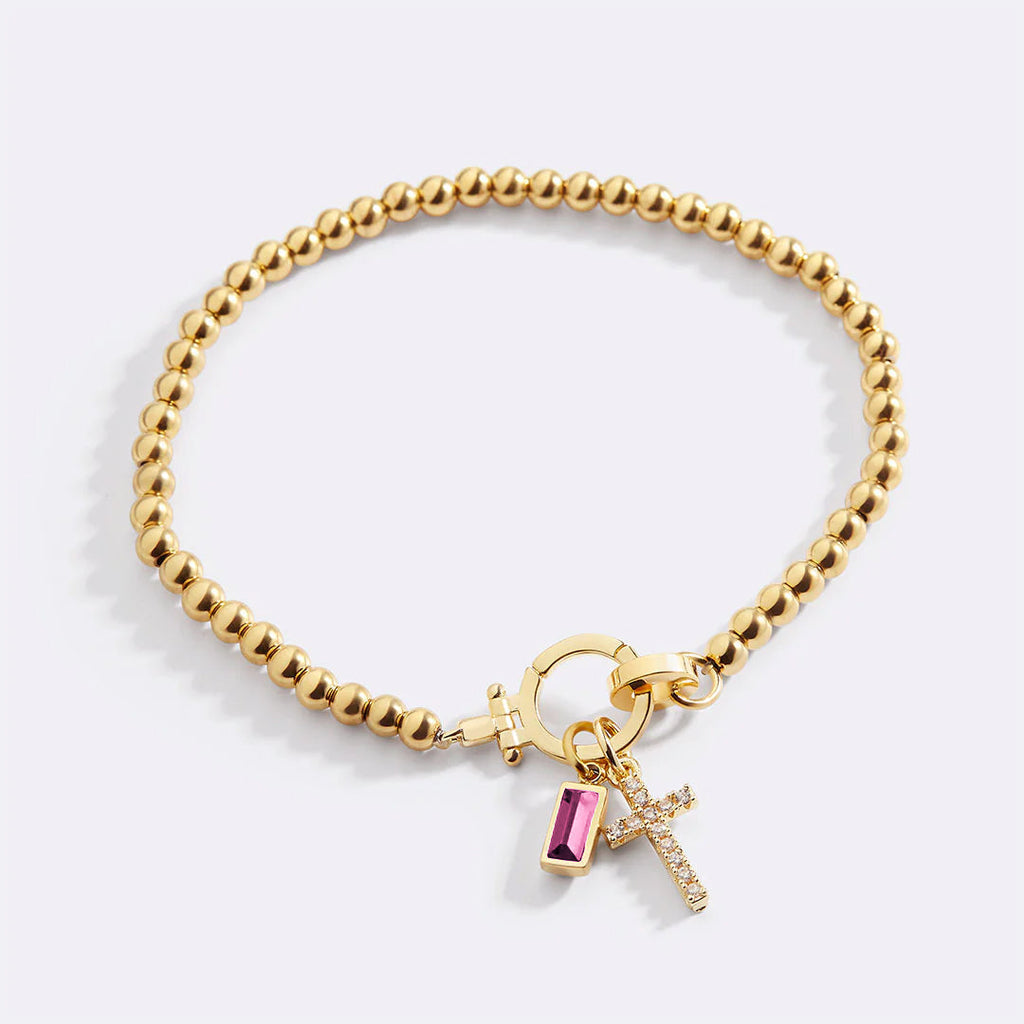 Cross Birthstone Bracelet