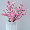 Pink and White Felt Blossom Foliage Stems (3pk)