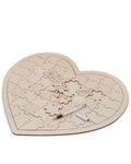 Boho Wedding Wooden Heart Jigsaw Guest Book