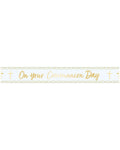 Blue Botanical 'On Your Communion Day' Foil Banner - 2.7m