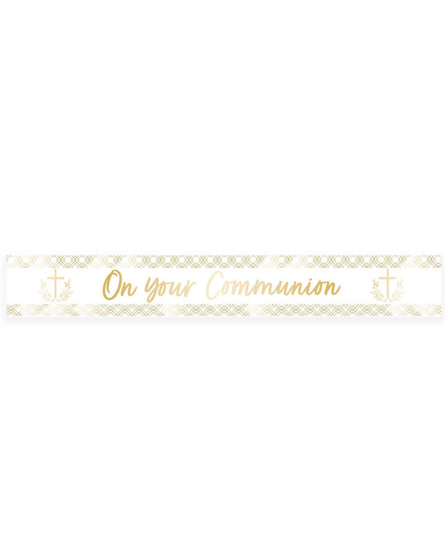 Botanical Celebration 'On your Communion' Foil Banner - 2.7m
