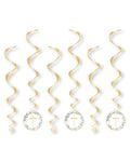 Botanical Celebration Cross Hanging Swirl Decorations (6pk)