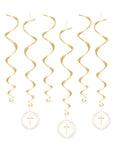 Pink Botanical Hanging Swirl Decorations (6pk)