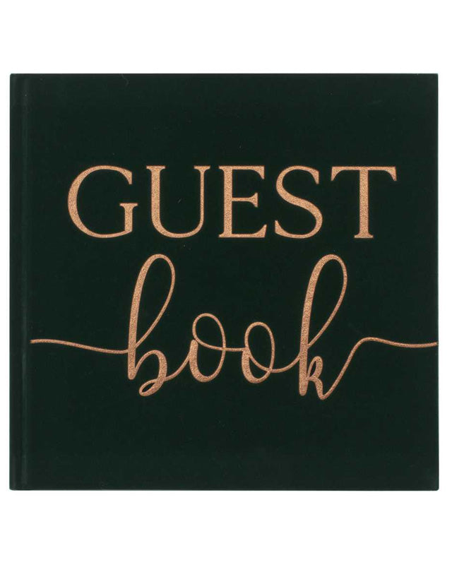 Botanical Wedding Green Velvet Guest Book