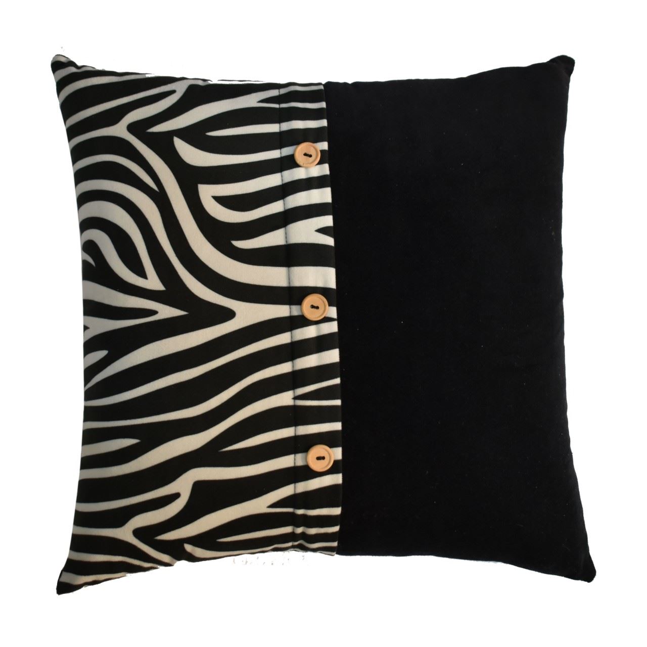 Artisan Quinn Cushion Set of 2 - White Tiger & Black Velvet