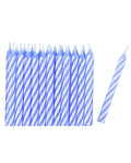 Blue Stripe Metallic Spiral Candles (24pk)