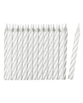 White Stripe Metallic Spiral Candles (24pk)