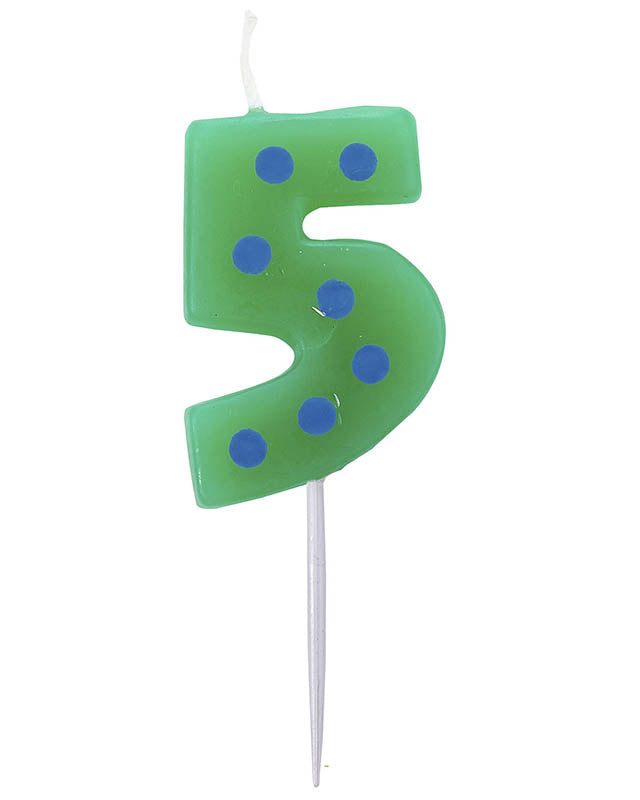 Dots & Stripes Number 5 Candle - 4.5cm