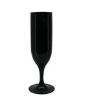 Black Reuseable Plastic Champagne Flutes (2pk)