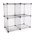 4 Cube Wire Storage Shelves Black | Pukkr
