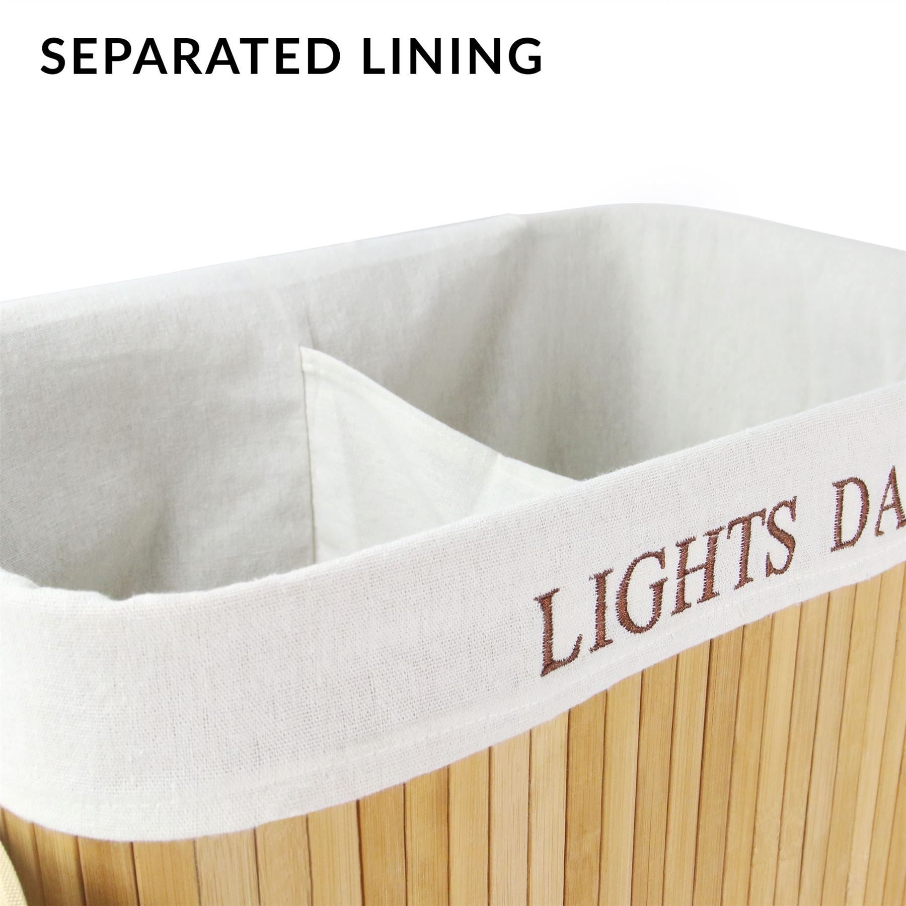 Light & Dark Bamboo Laundry Hamper Basket | M&W	