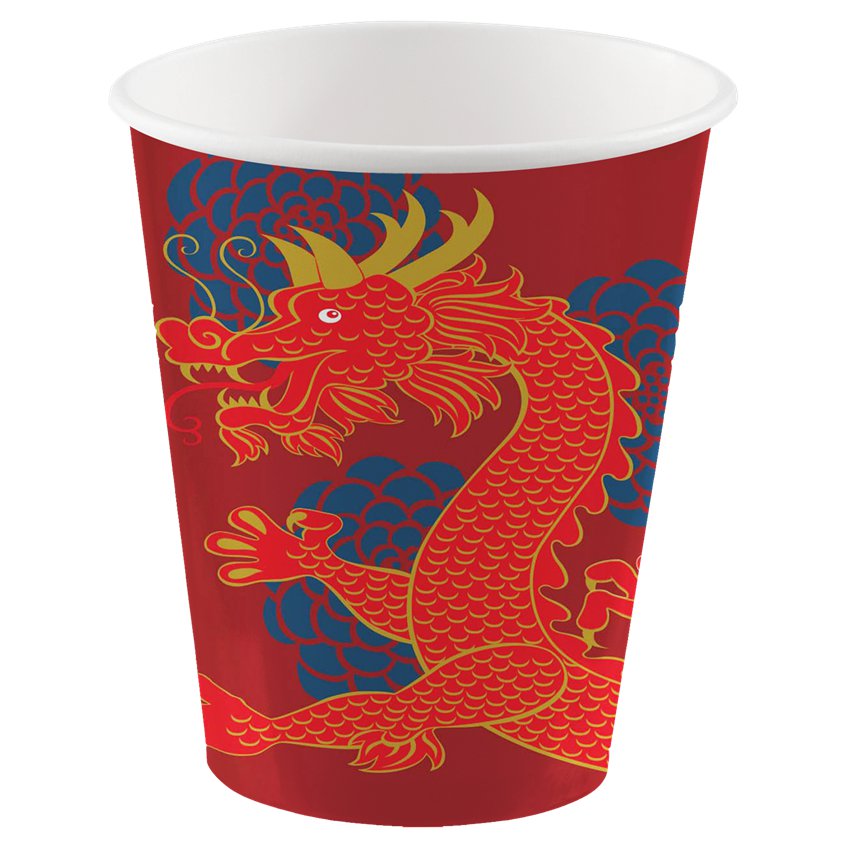 Chinese New Year Paper Cups - 250ml (8pk)