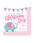 Christening Day Pink Paper Napkins - 33cm (16pk)