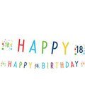 Confetti Birthday Age 18 Letter Banner - 1.8m