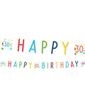 Confetti Birthday Age 30 Letter Banner - 1.8m