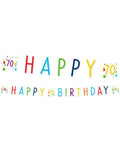 Confetti Birthday Age 70 Letter Banner - 1.8m