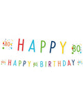 Confetti Birthday Age 80 Letter Banner - 1.8m
