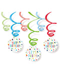 Confetti Birthday Hanging Swirls (6pk)