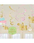 Confetti Fun Swirl Decorations (12pk)