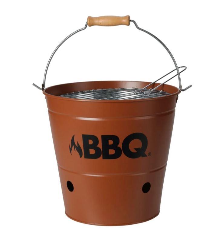 Barbecue Grill Bucket 26cm Dark Orange