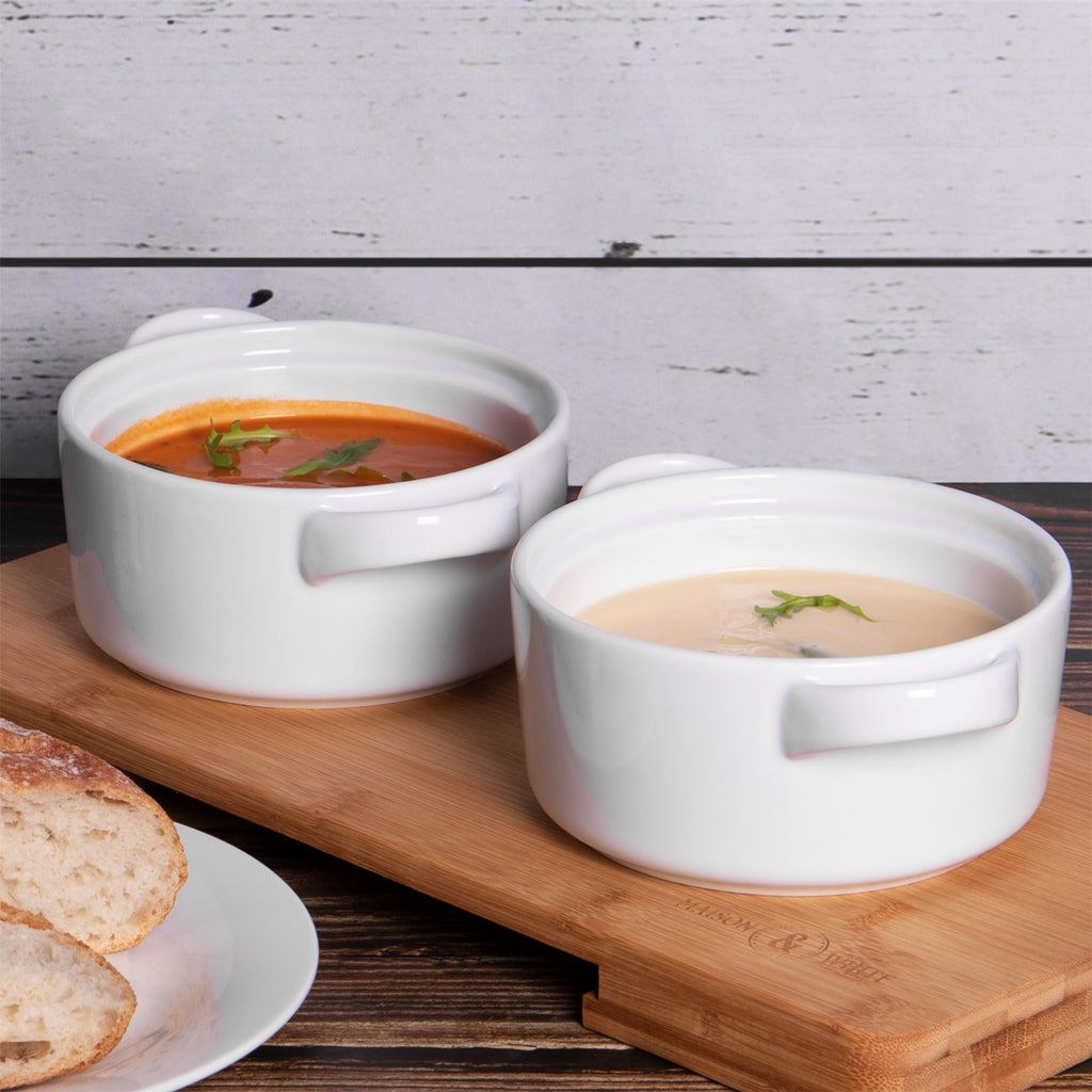 Soup Bowls with Handles - Set of 4 | M&W	