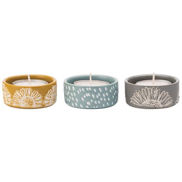 Artisan Flower Set of 3 Tealights Small