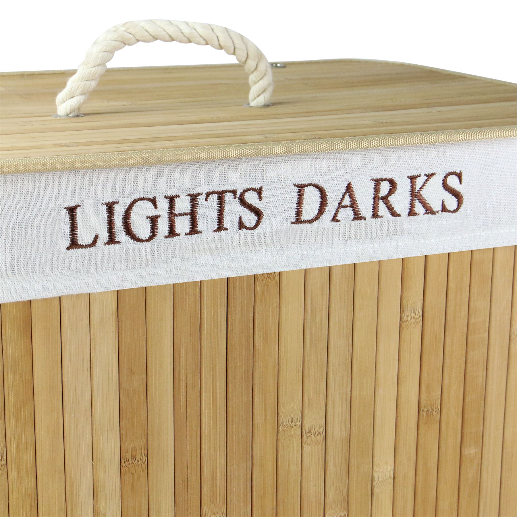 Light & Dark Bamboo Laundry Hamper Basket | M&W	