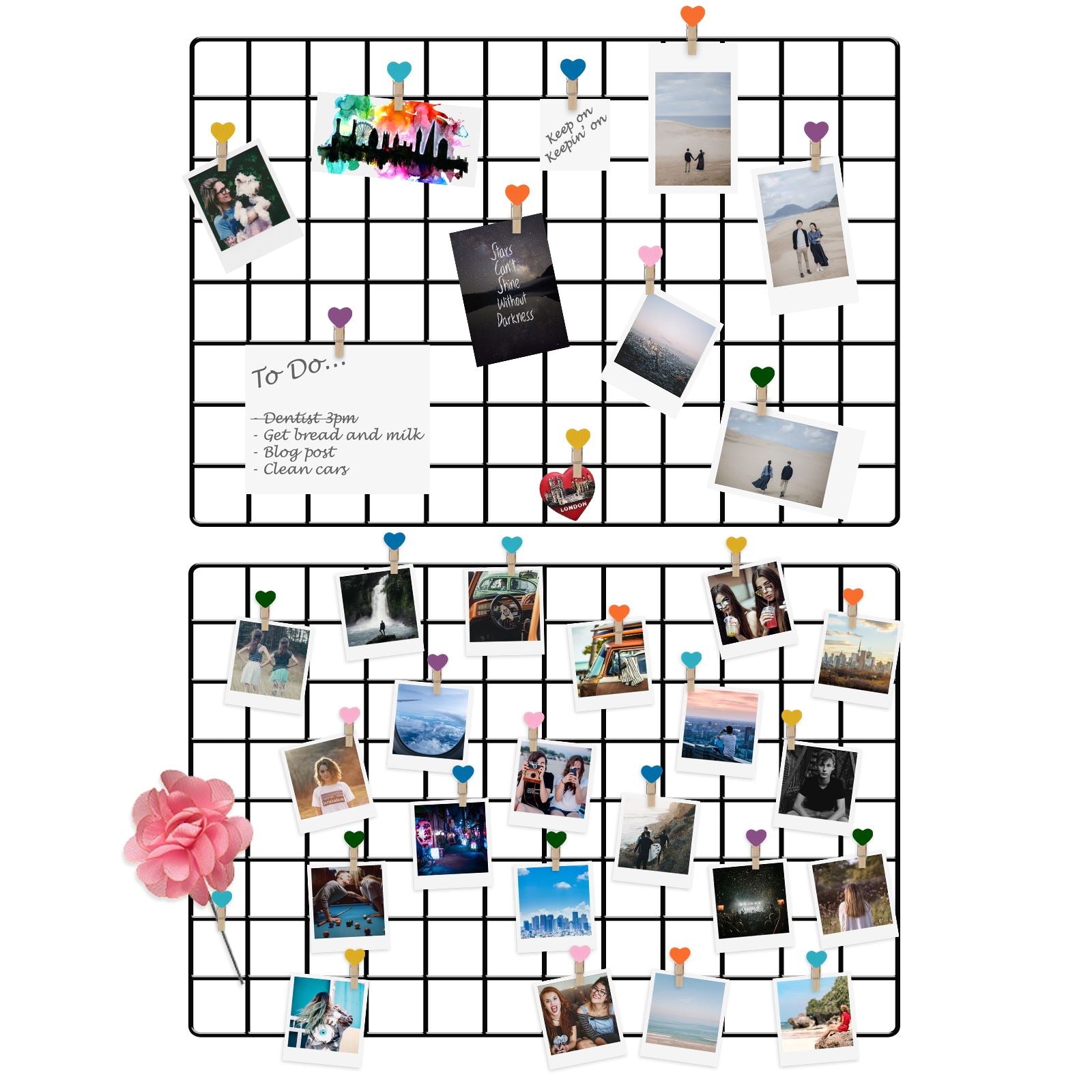 Hanging Grid Organisation & Photo Wall Panels - Pack of 2 Black | Pukkr	