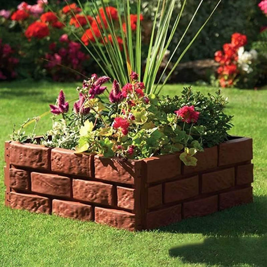 Brick Effect Lawn Edging - Pack of 4	
