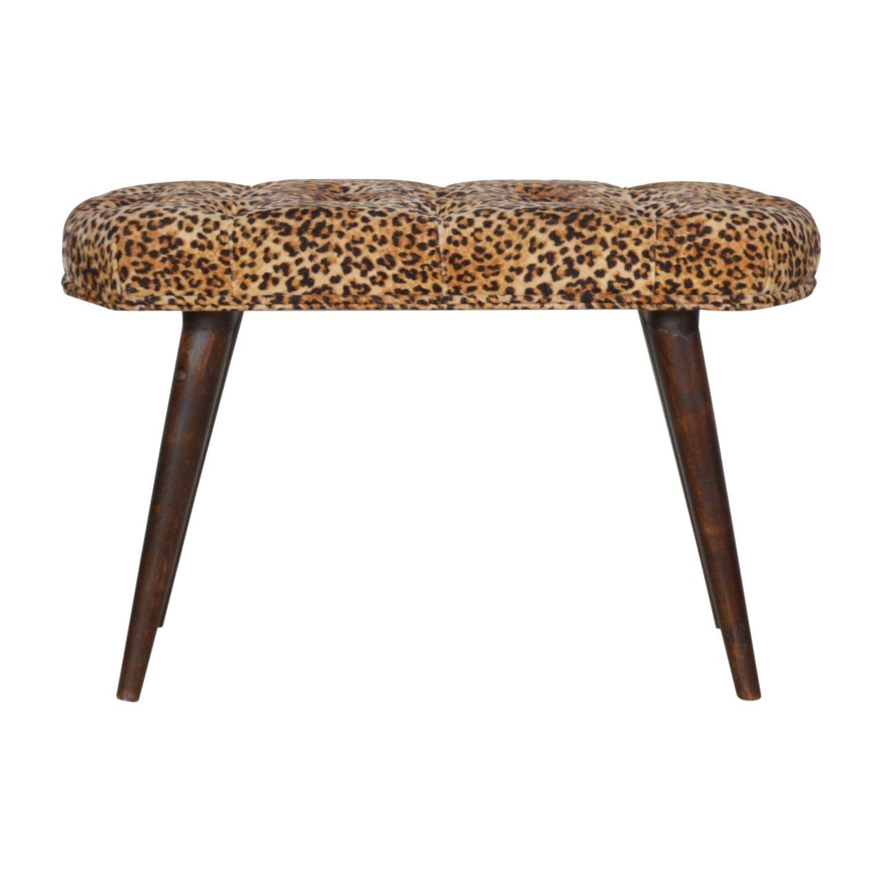 Artisan Leopard Print Deep Button Bench