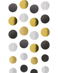 Black Silver Gold String Decorations - 1.3m (4pk)