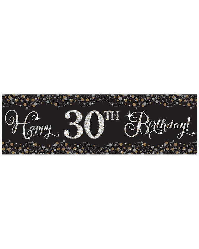Gold Add an Age Happy Bday Banner - 1.6m x 0.5m