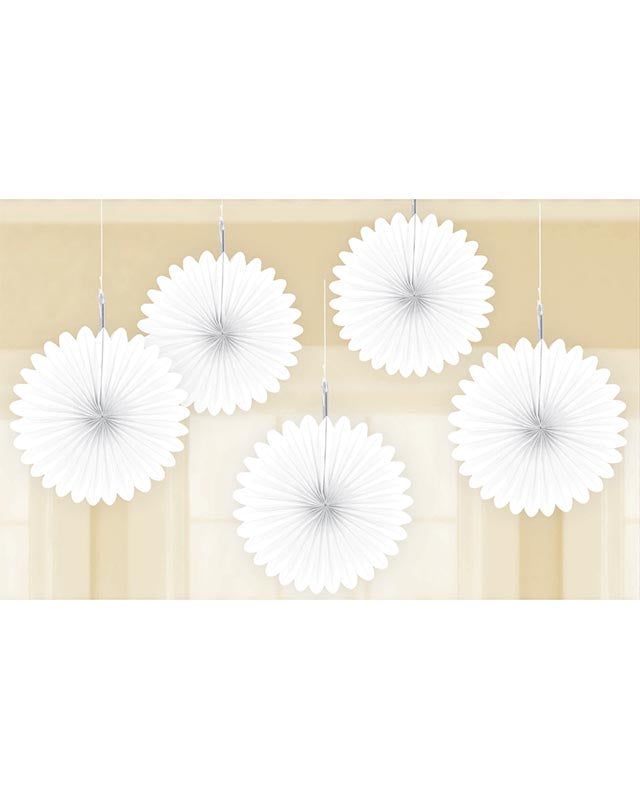 White Mini Paper Fans - 15cm (5pk) – Roov UK