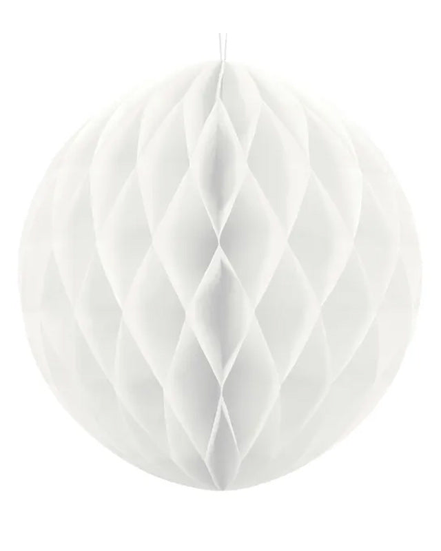 White Honeycomb Ball Paper Decoration - 20cm