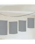 Silver Paper Lantern Garland Decoration - 3.7m