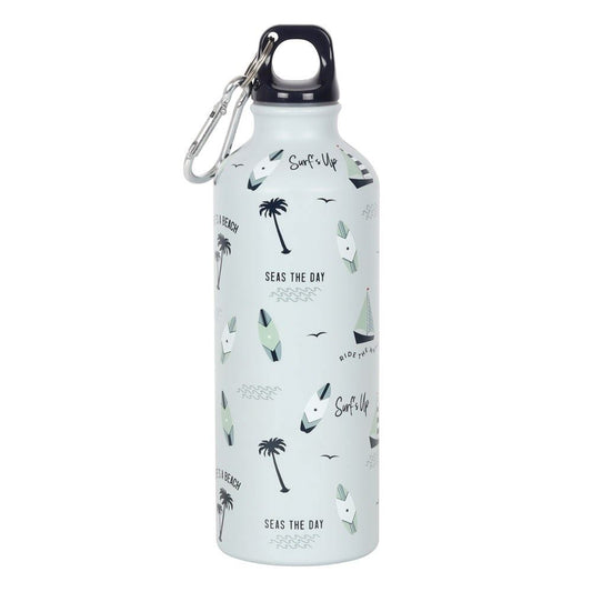 Surf's Up Nautical Print Metal Water Bottle	
