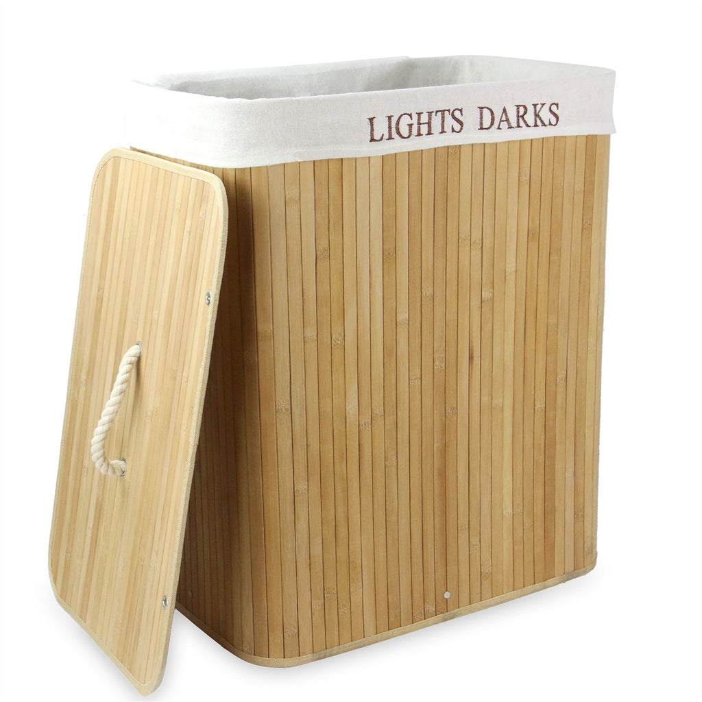 Light & Dark Bamboo Laundry Hamper Basket | M&W	